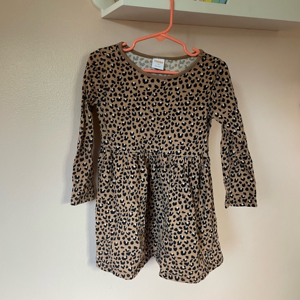 Cat & Jack Tan and Black Leopard Print Dress